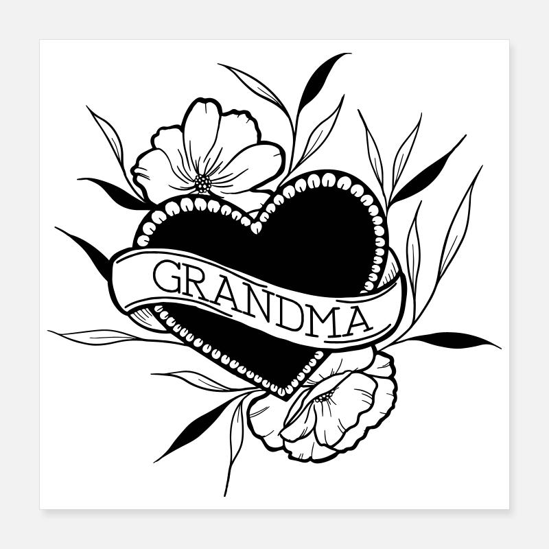 grand-mère Poster 40 x 40 cm