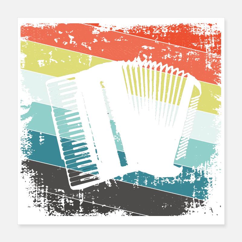 Accordéon Harmonica Poster 40 x 40 cm