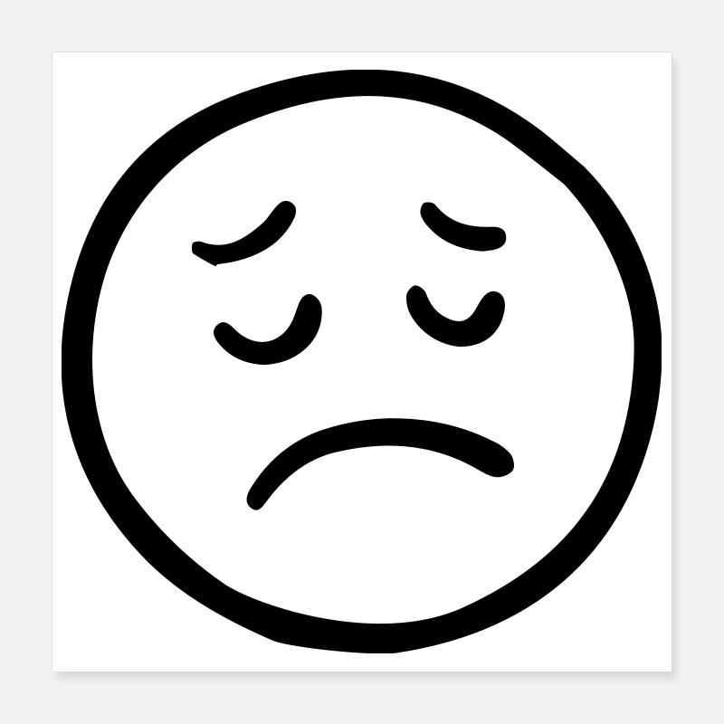 Trauriges Gesicht mit nachdenklichem Blick Poster 40x40 cm