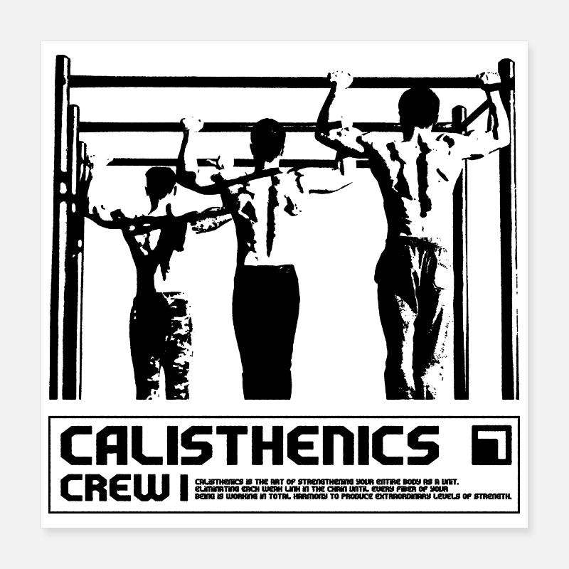 Calisthenics Crew Synchronous Pull-Up Design Poster 16" x 16" (40x40 cm)
