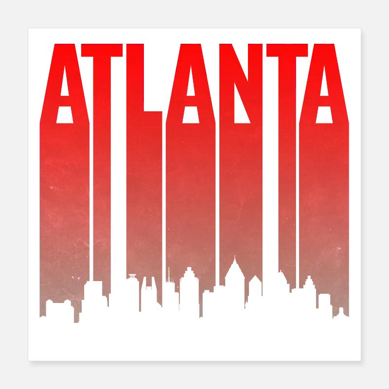 Dégradé de la ligne d’horizon d’Atlanta Poster 40 x 40 cm