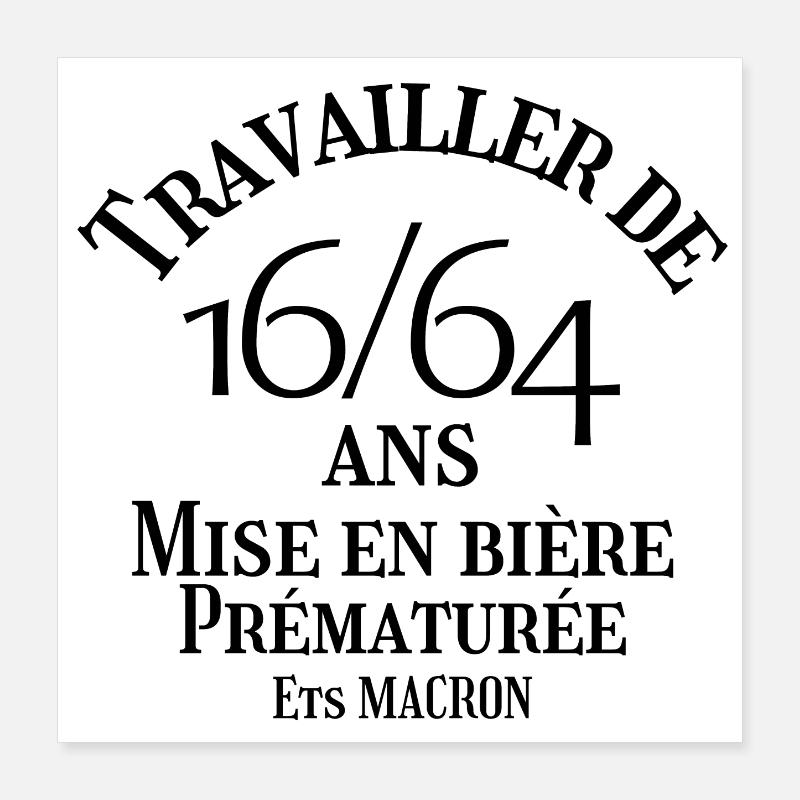 retraite, réforme des retraites Poster 40 x 40 cm