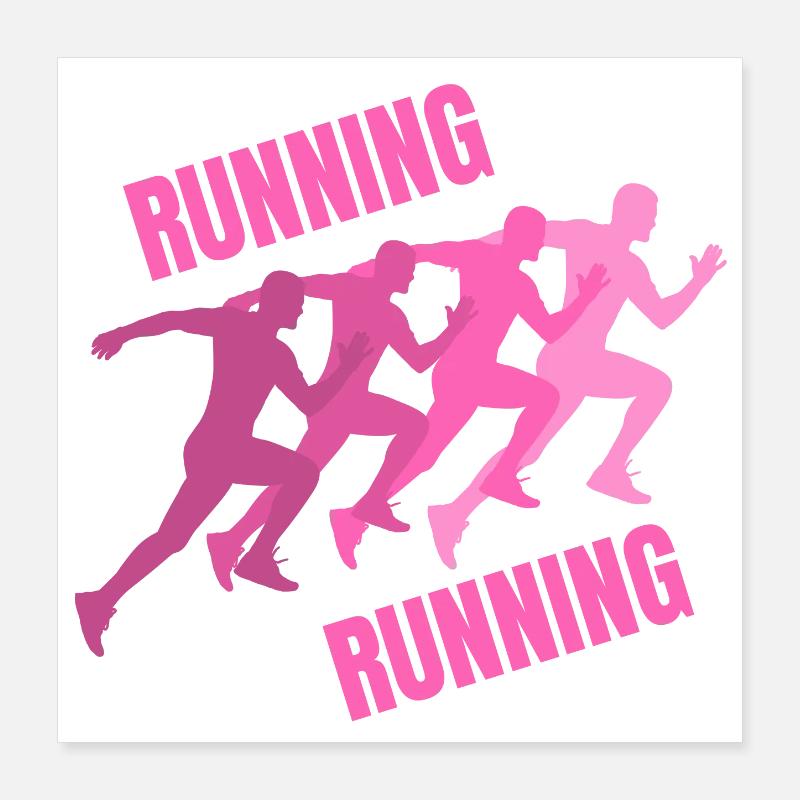 running, footing, course à pied, jogging Poster 40 x 40 cm