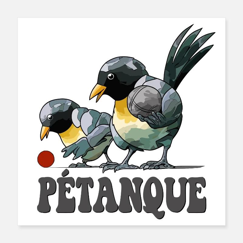 Boules de boules de boules pour pétanque Poster 40 x 40 cm