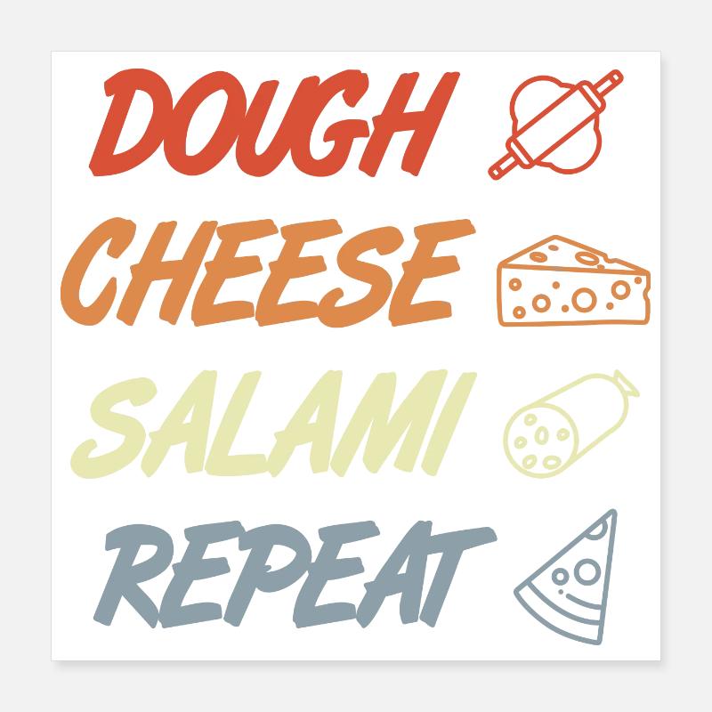 Lustiger Pizza Spruch Poster 40x40 cm