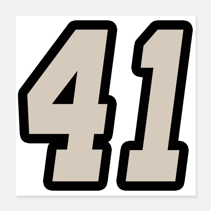 Nummer einundvierzig 41 Poster 40x40 cm