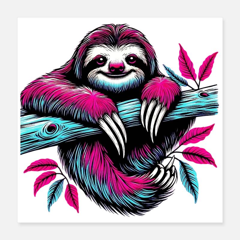 Sloth Poster 16" x 16" (40x40 cm)