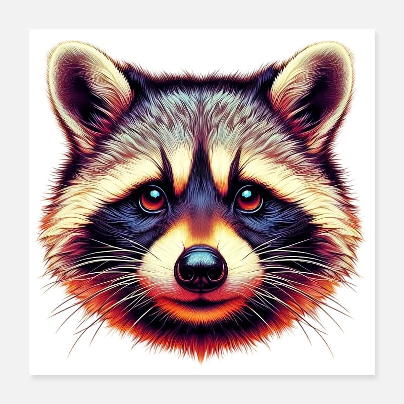Waschbär Poster 40x40 cm