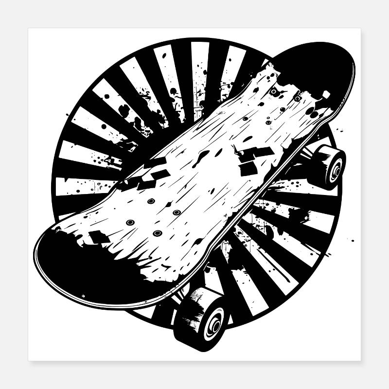 Dessin de skateboard Poster 40 x 40 cm