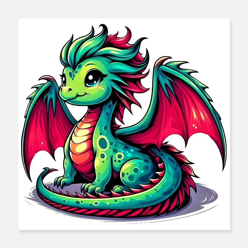 Drache Poster 40x40 cm