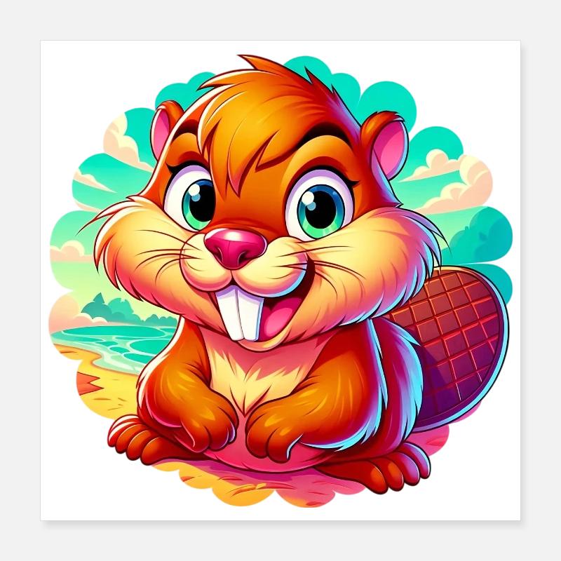 Castor Poster 40 x 40 cm