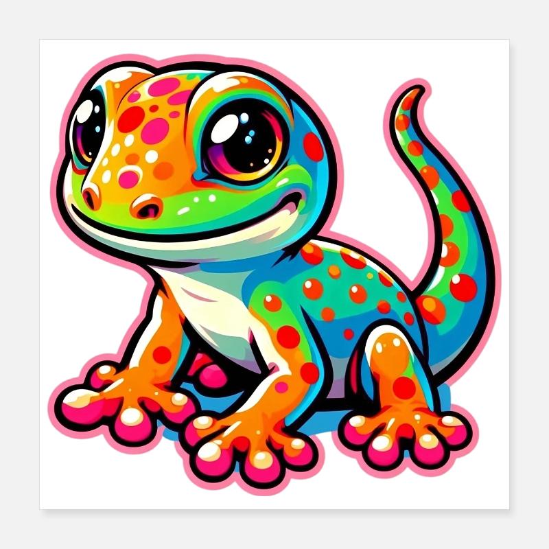 Gecko Poster 40 x 40 cm