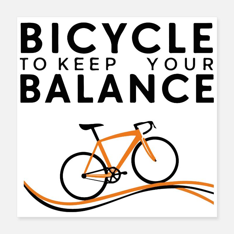 Conception de cyclisme d’équilibre et de conduite Poster 40 x 40 cm