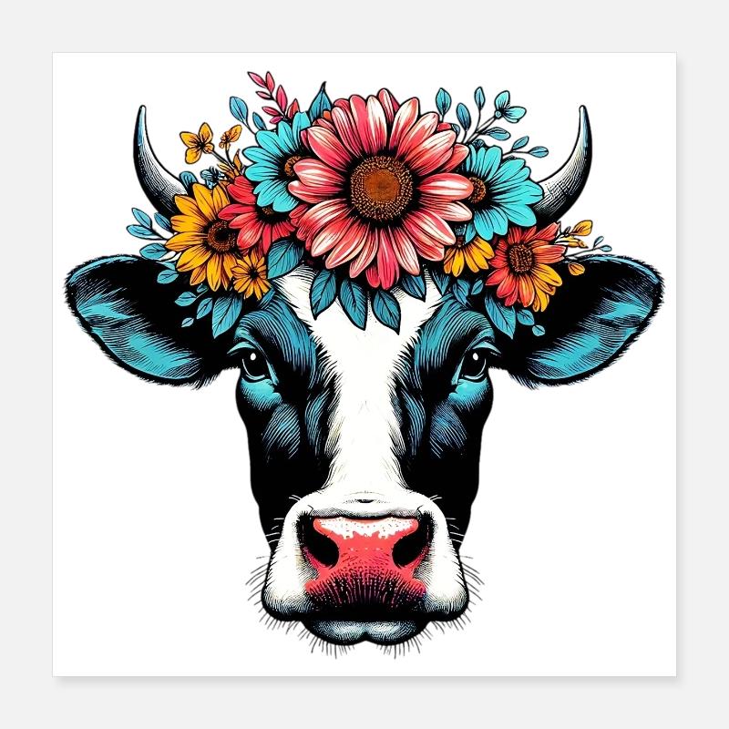 Vache Poster 40 x 40 cm