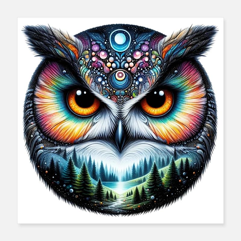 Eule Poster 40x40 cm