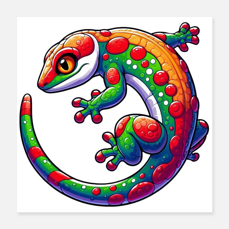 Gecko Poster 40 x 40 cm