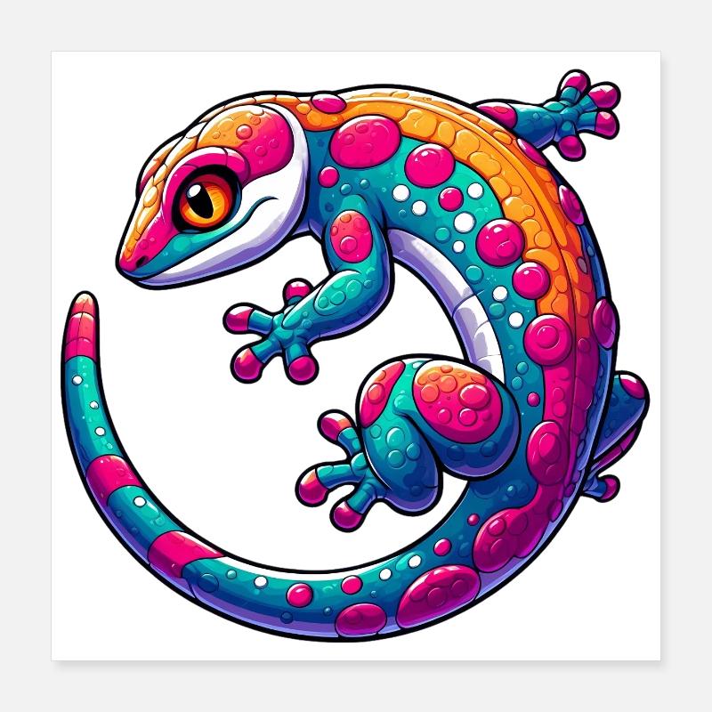 Gecko Poster 40 x 40 cm