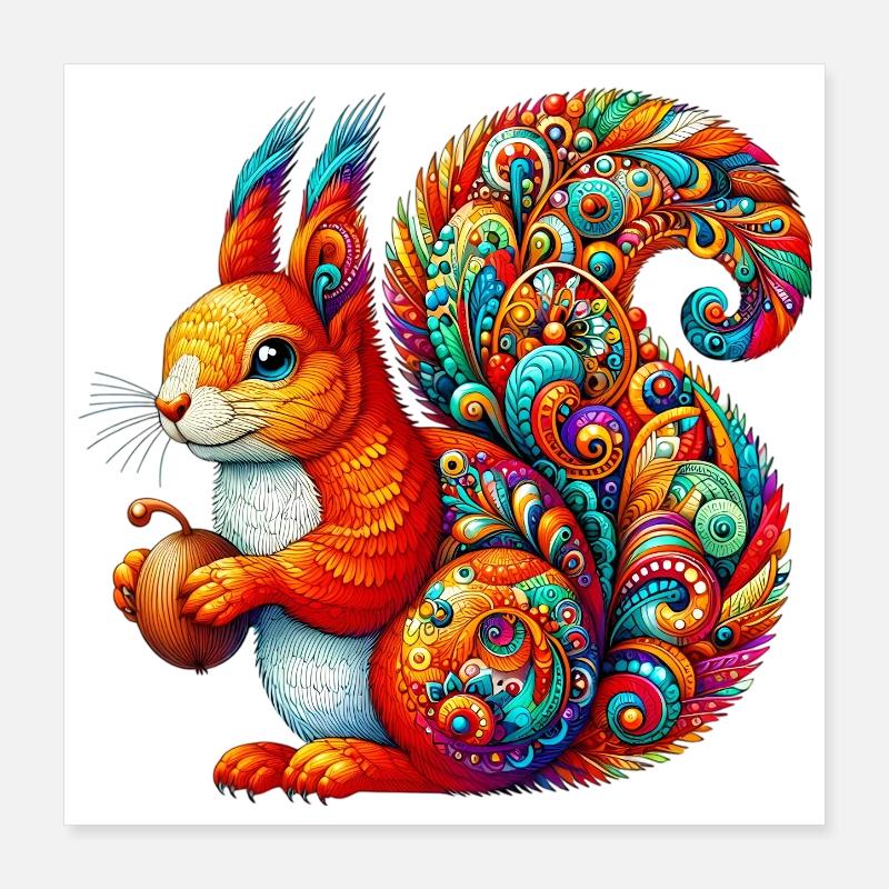 Eichhörnchen Poster 40x40 cm