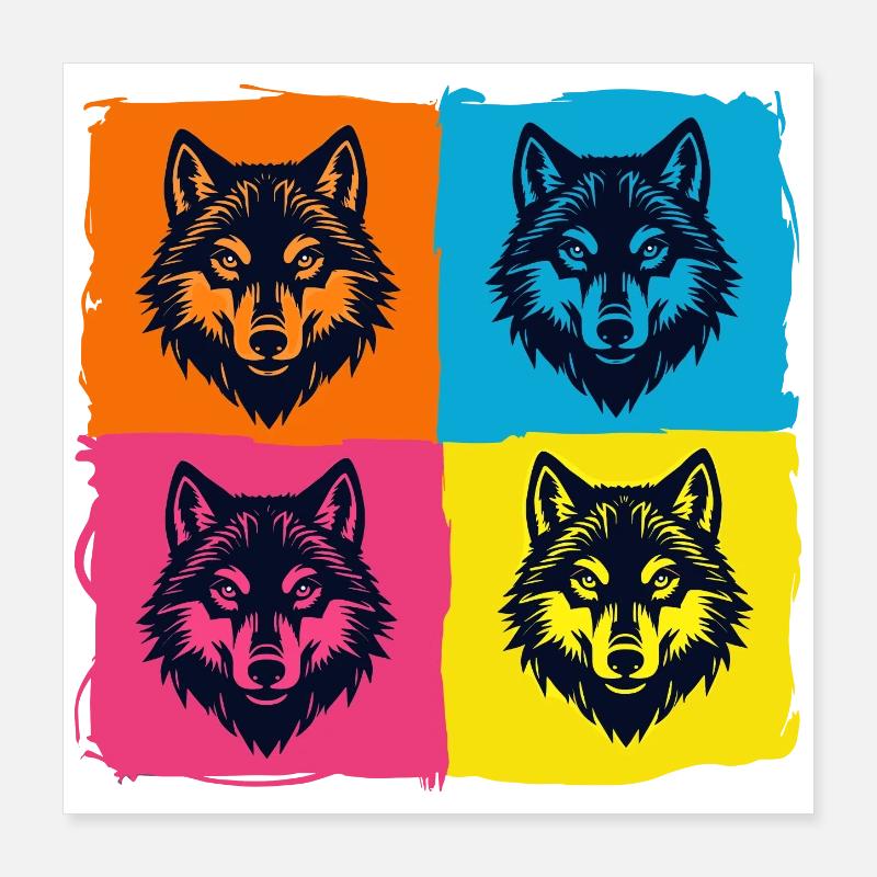 Wolves - Poster 16" x 16" (40x40 cm) - white
