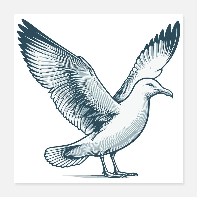 Möwe Poster 40x40 cm