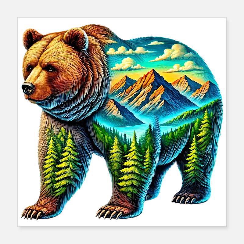 Bear Poster 16" x 16" (40x40 cm)