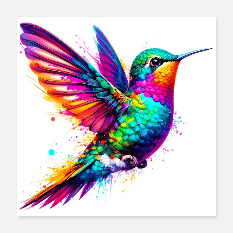 Kolibri Poster 40x40 cm