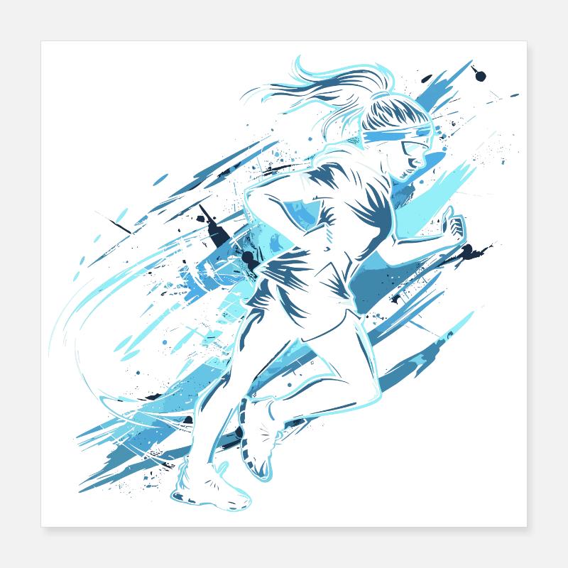 Graphique du coureur Poster 40 x 40 cm