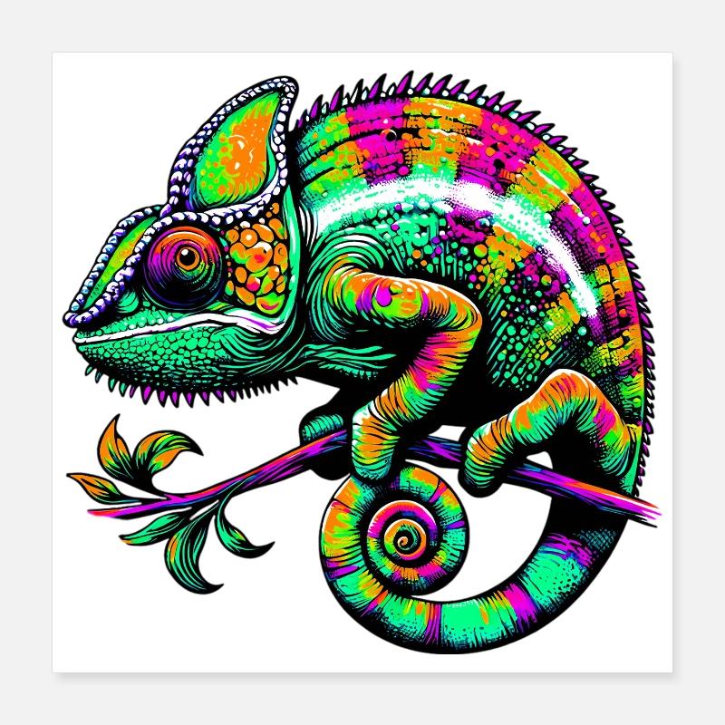 Caméléon Poster 40 x 40 cm