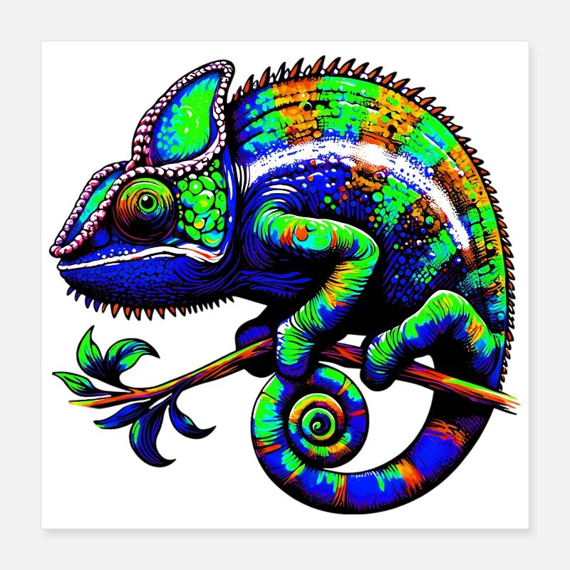 Chamäleon Poster 40x40 cm