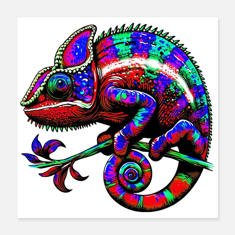 Caméléon Poster 40 x 40 cm