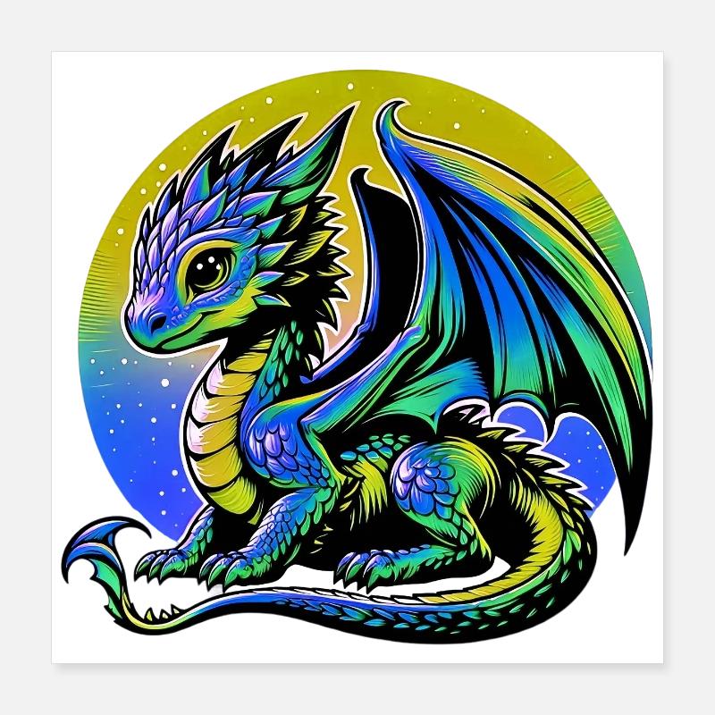 Drache Poster 40x40 cm