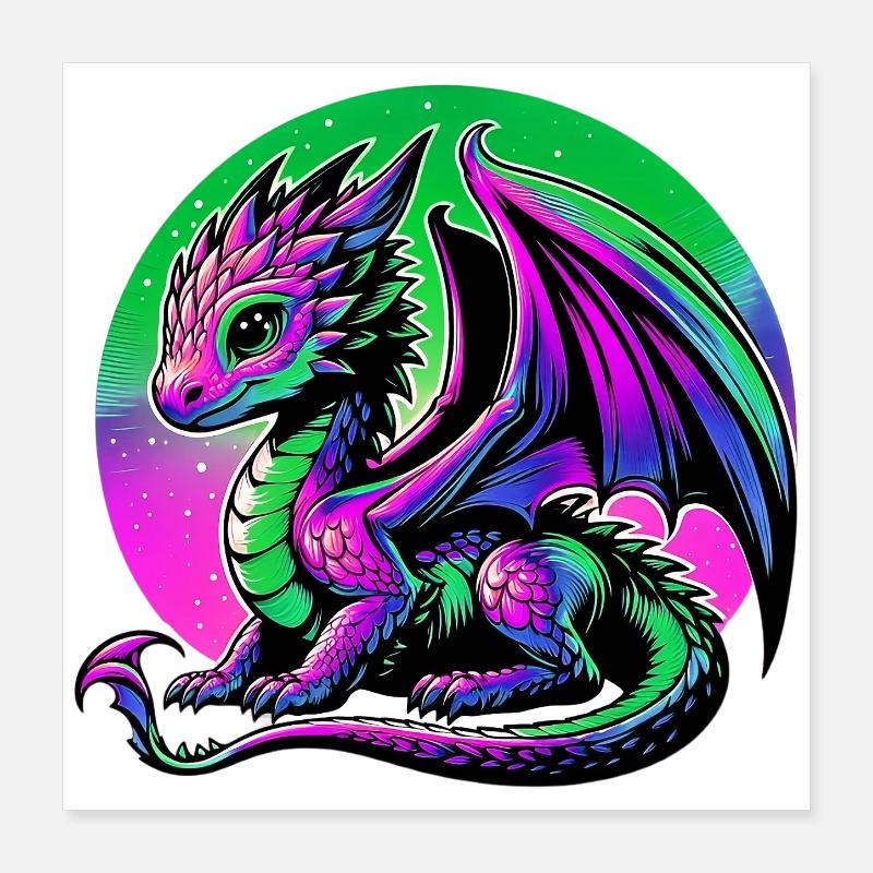 Drache Poster 40x40 cm