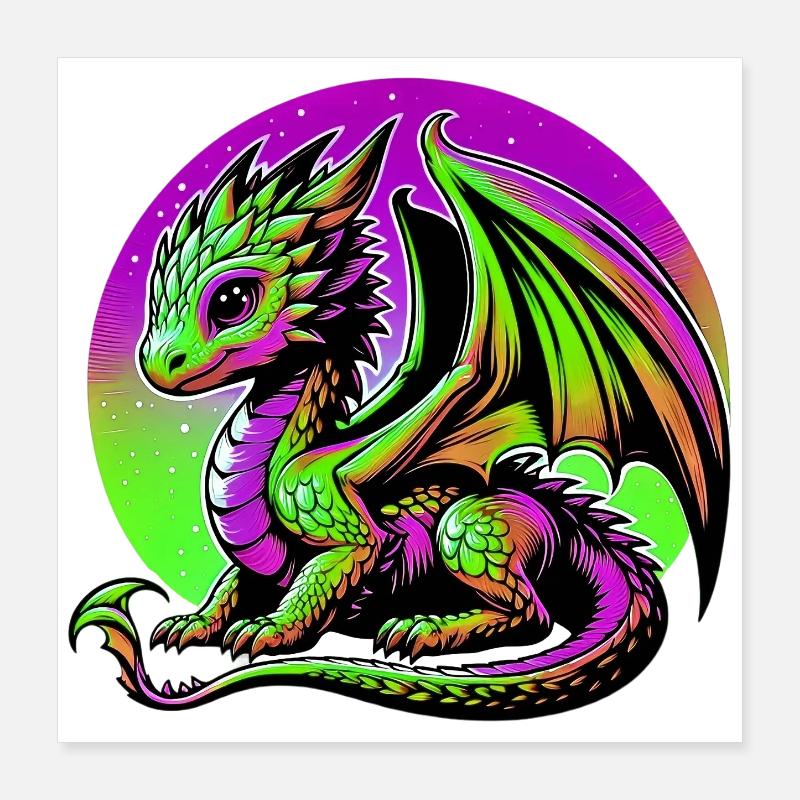 Dragon Poster 16" x 16" (40x40 cm)