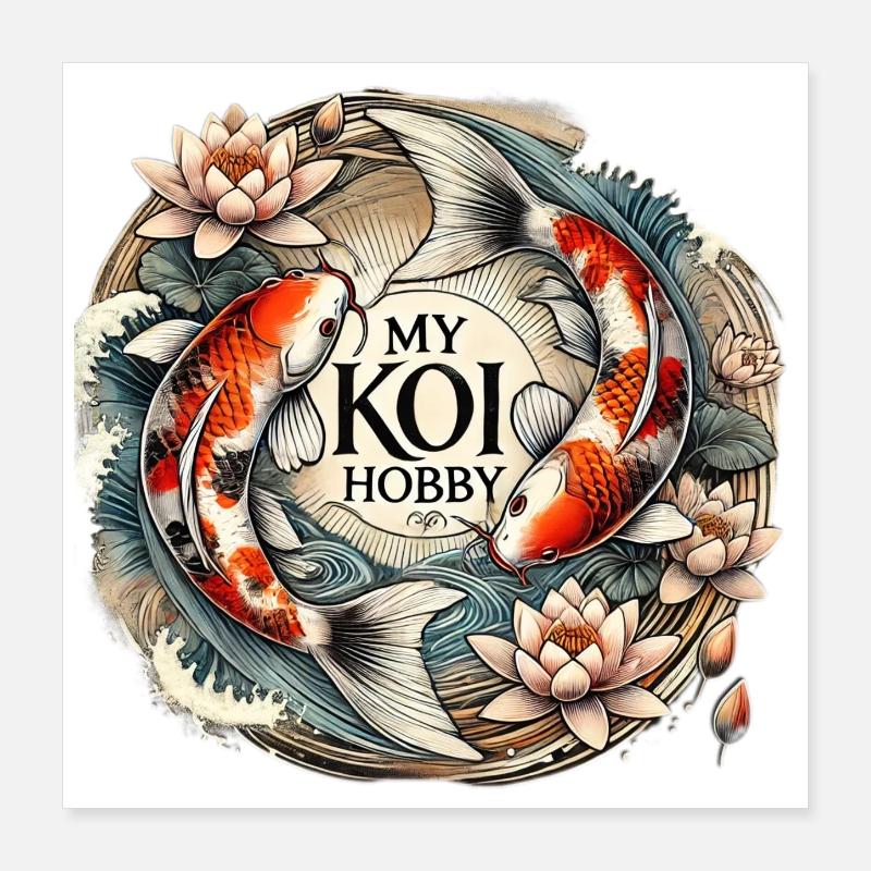 Koi Fish Design for Handmade Poster 16" x 16" (40x40 cm)
