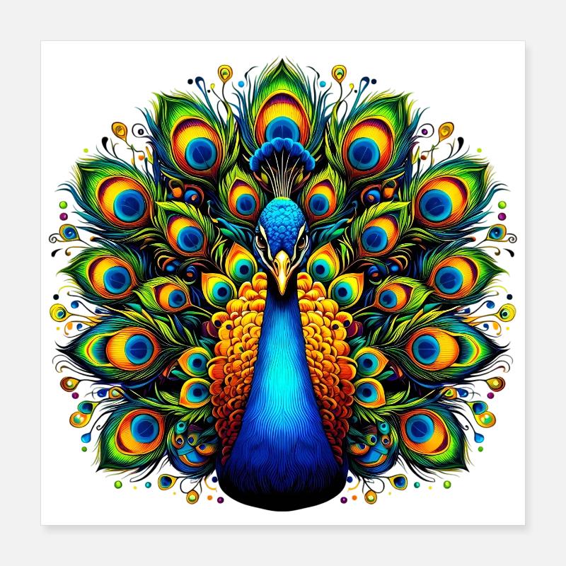 Peacock Poster 16" x 16" (40x40 cm)