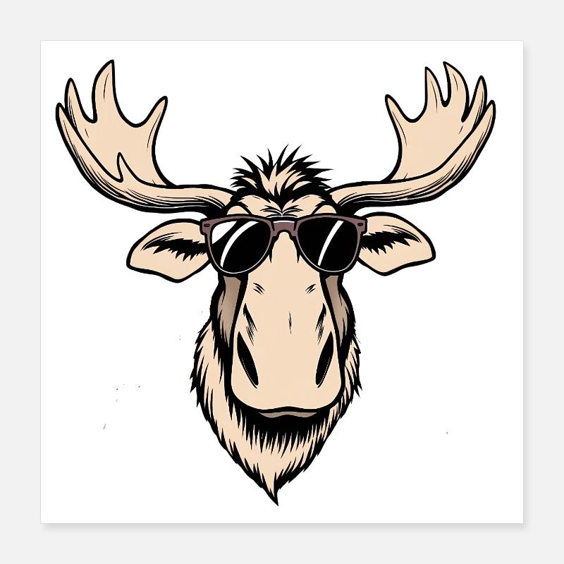 Elk Poster 16" x 16" (40x40 cm)