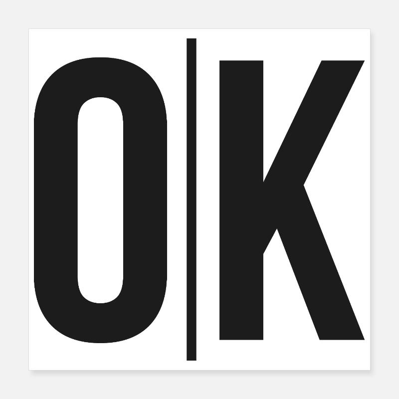 OK Split Monochrome Logo Poster 40 x 40 cm