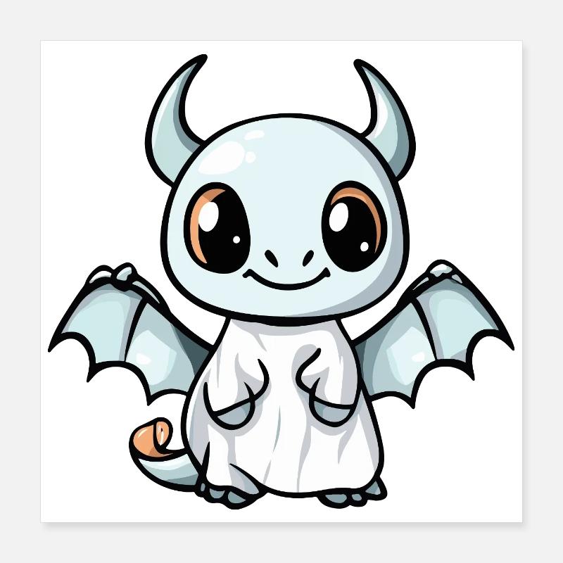 Drache Halloween Geist Poster 40x40 cm