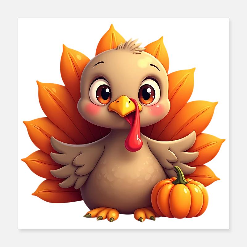 Bébé dinde de Thanksgiving Poster 40 x 40 cm