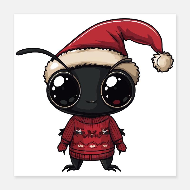 Fourmi Noël Poster 40 x 40 cm