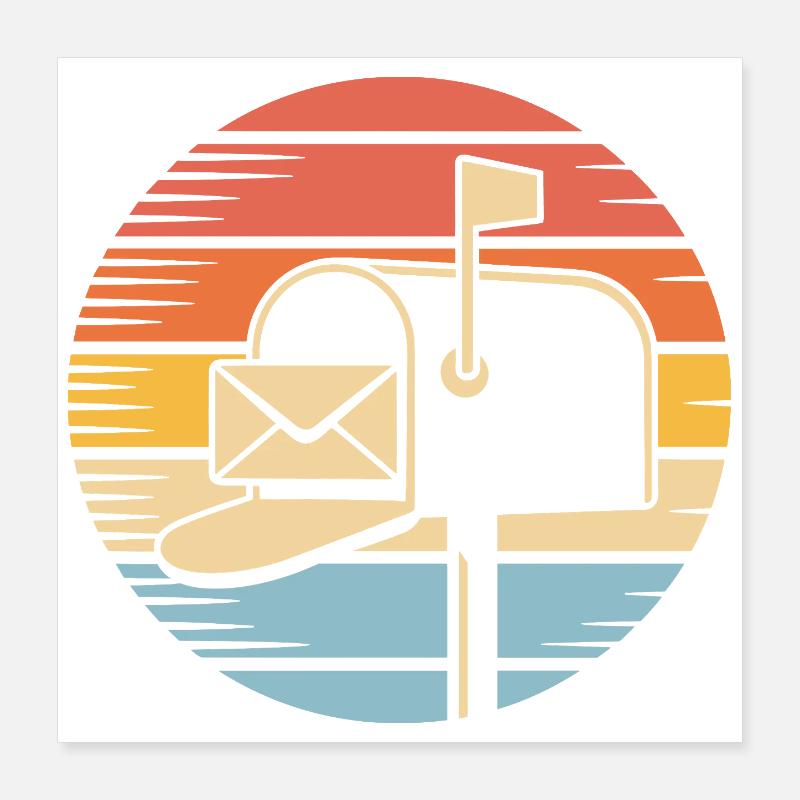 Mail Carrier Retro Vintage Postal Worker Poster 16" x 16" (40x40 cm)