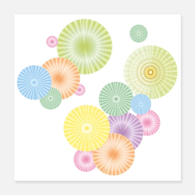 Pastel rosettes – decorative fan structure Poster 16" x 16" (40x40 cm)