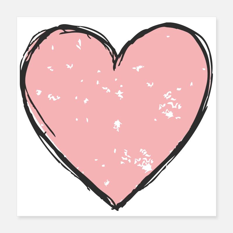Delicate Pink Heart Poster 16" x 16" (40x40 cm)