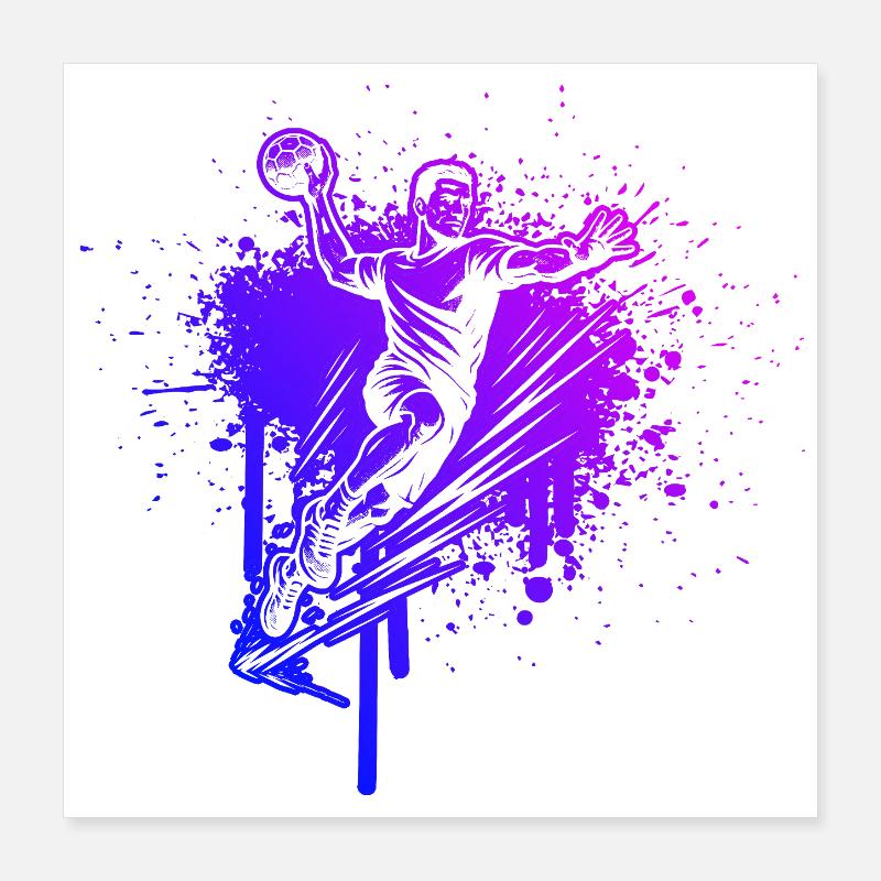Conception compacte de handball pour le handball masculin Poster 40 x 40 cm