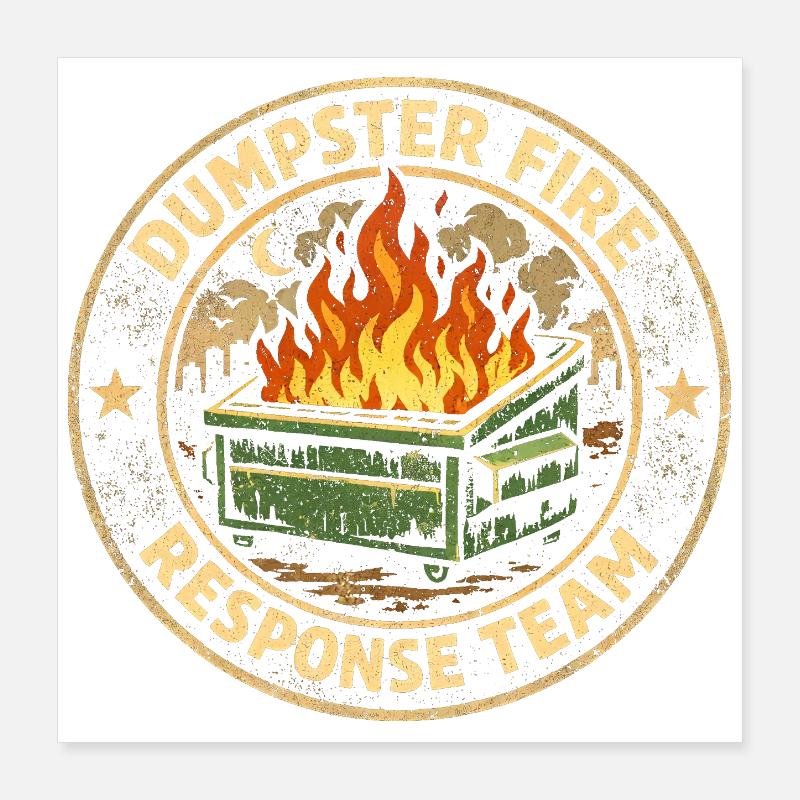 Garbage can fire response team Lustiger Müllgarbinnbra Poster 16" x 16" (40x40 cm)