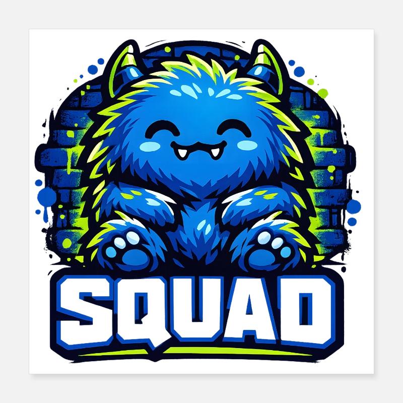 Blauer Monster Squad Logo Poster 40x40 cm
