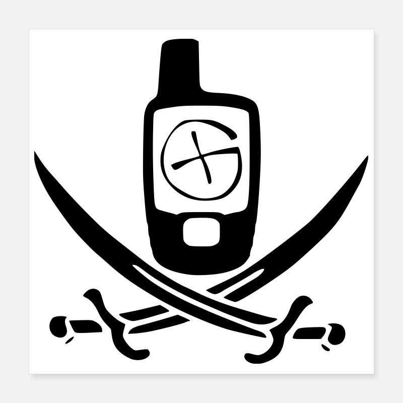 Drapeau pirate de géocaching Poster 40 x 40 cm