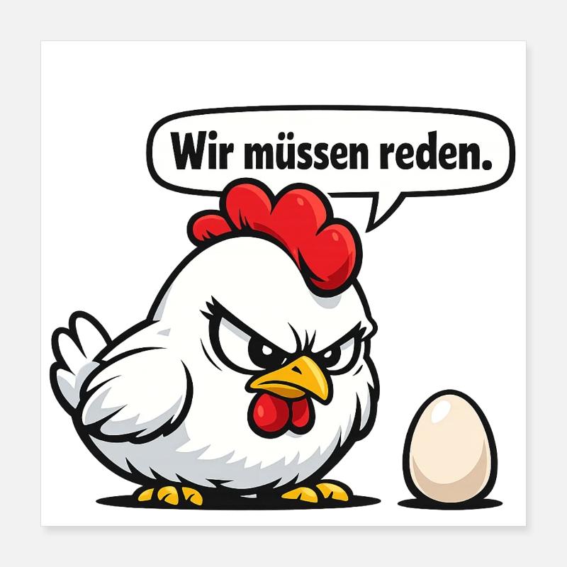 We Need to Talk Chicken Humor Gift Poster 16" x 16" (40x40 cm)