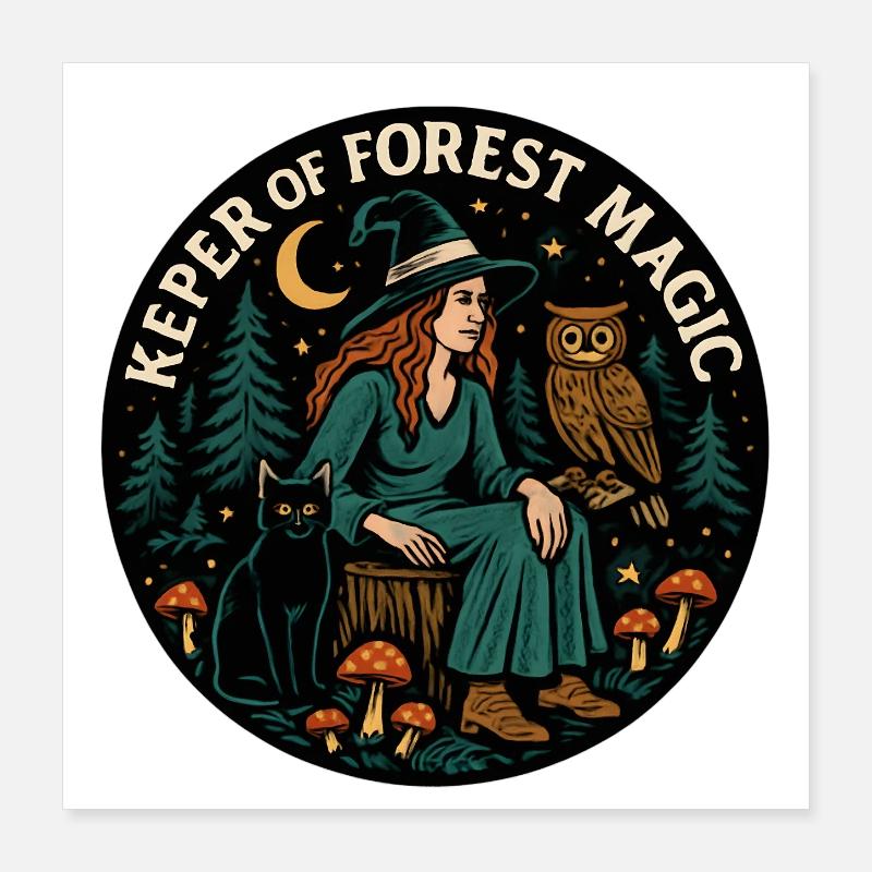 Waldzauber Waldhexe Patch Poster 40x40 cm