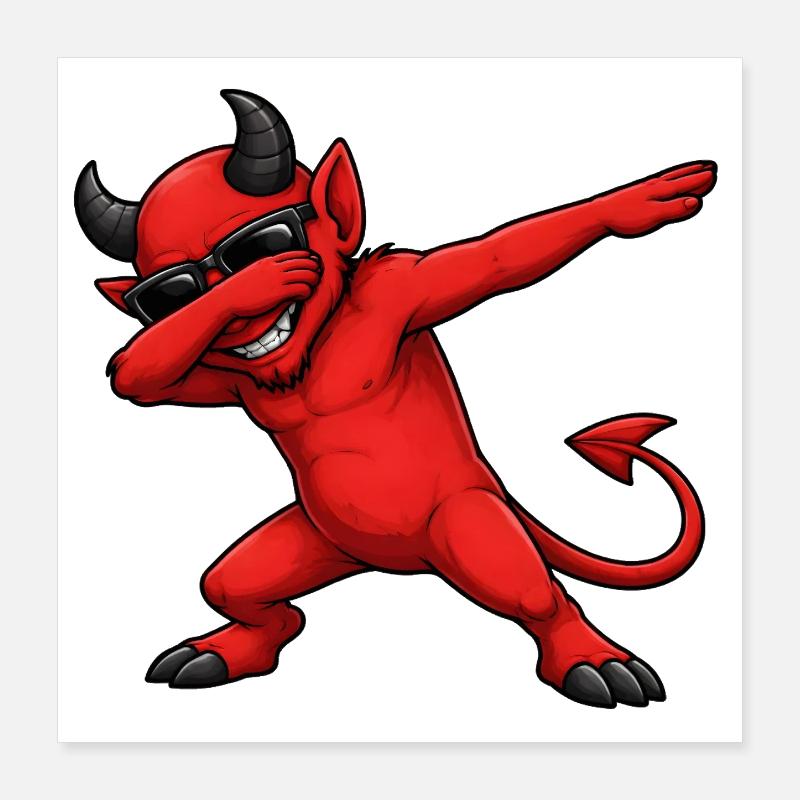 Dabbing Teufel Poster 40x40 cm